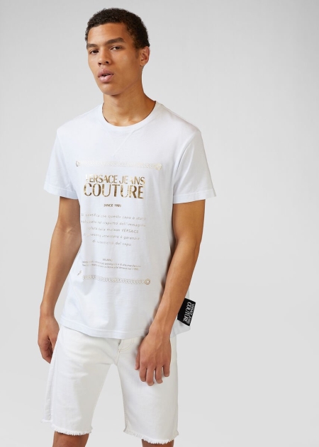 Versace Etichetta Print T-shirt Herr - 639581RZG